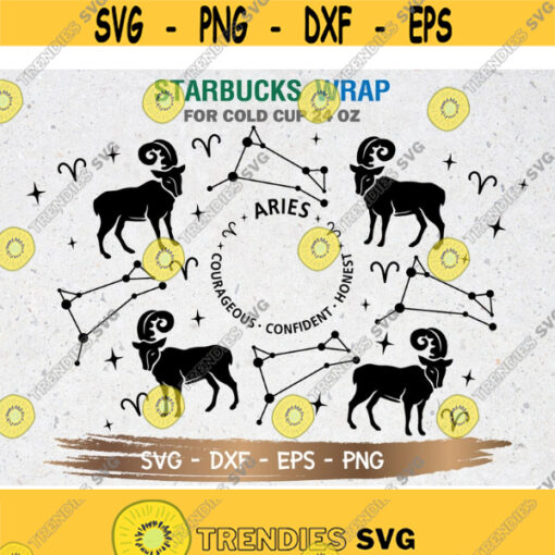 Aries Starbucks Cup SVG Astrology SVG Aries svg DIY Venti for Cricut 24oz venti cold cup Instant Download Design 45