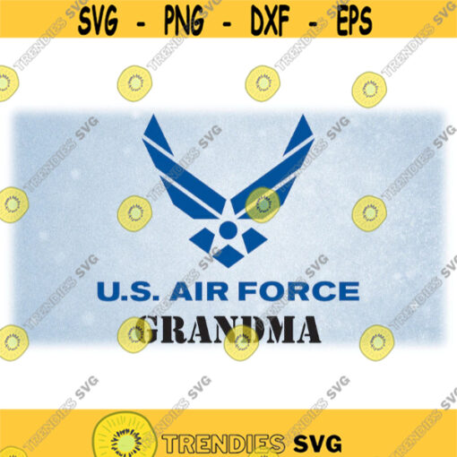 Armed Forces Clipart Blue Simple and Easy U.S. Air Force Grandma Words w Bird Shape Military Logo Digital Download SVG PNG Formats Design 957
