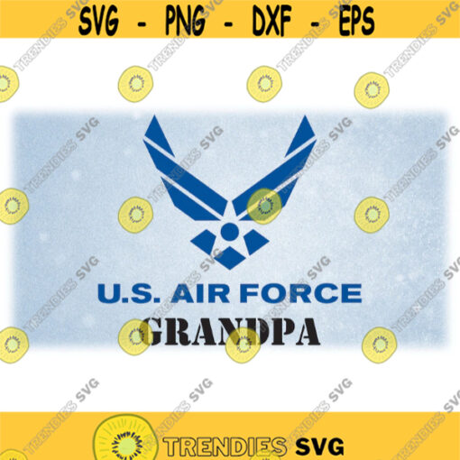 Armed Forces Clipart Blue Simple and Easy U.S. Air Force Grandpa Words w Bird Shape Military Logo Digital Download SVG PNG Formats Design 956
