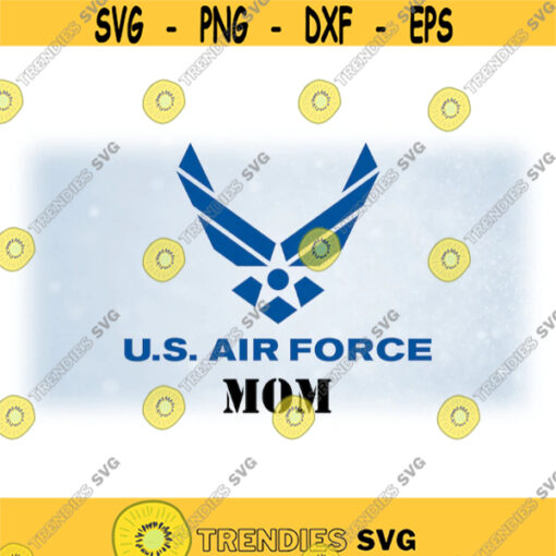 Armed Forces Clipart Blue Simple and Easy U.S. Air Force Mom Words with Bird Shape Military Logo Digital Download SVG PNG Formats Design 500
