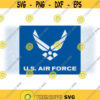 Armed Forces Clipart Blue Simple and Easy U.S. Air Force Words with Bird Shape Military Logo Digital Download SVG PNG Formats Design 960