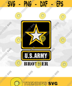 Armed Forces Clipart U.S. Army Star Military Logo with Brother for Male Sibling BlackWhiteYellow Layers Digital Download SVGPNG Design 977