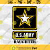 Armed Forces Clipart U.S. Army Star Military Logo with Daughter for Female Child BlackWhiteYellow Layers Digital Download SVGPNG Design 232