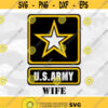 Armed Forces Clipart U.S. Army Star Military Logo with Wife for Female Spouse BlackWhiteYellow Layers Digital Download SVGPNG Design 302