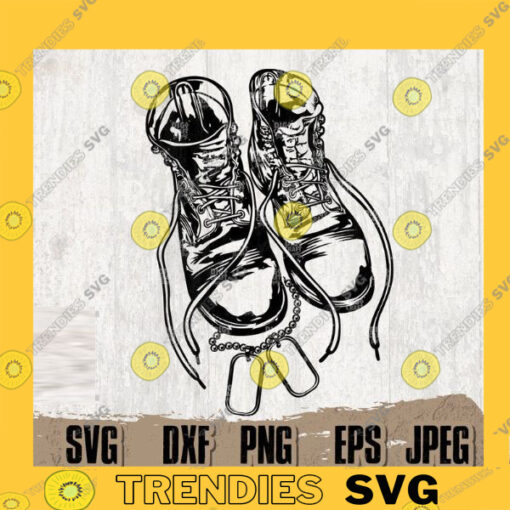 Army Boots and Dog tags Digital Downloads Boots Svg Military Boots svg Army Boots svg copy