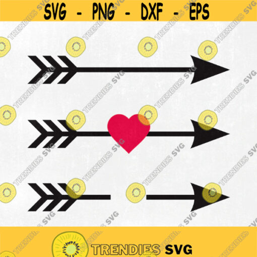 Arrow svg Arrow Cut File Split Arrow svg dxf eps png ai Arrow with Heart Silhouette Cricut Digital Download Design 93