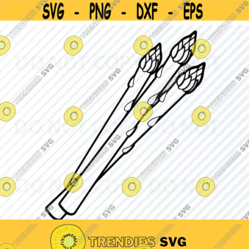 Asparagus SVG Files for Cricut Vector Images Silhouette Clip Art Food Outline SVG File Eps Png dxf Stencil ClipArt Vegetables vegan Design 727
