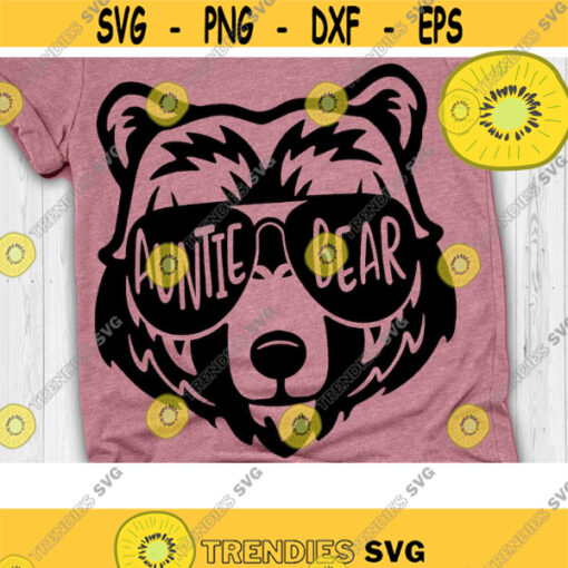 Auntie Bear with Sunglasses Svg Auntie Bear Svg Cut files Svg eps dxf png Design 808 .jpg