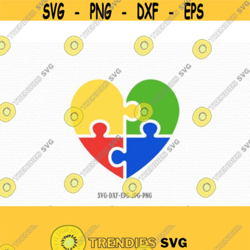 Autism Heart Puzzle SVG Autism svg Autism clipart autism Awareness svg svg Files for Cricut Silhouette svg jpg png dxf Design 353