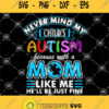 Autism Mom Never Mind My Childs Autism Because With A Mon Like Me Hell Be Just Fine Svg Autism Awareness Svg