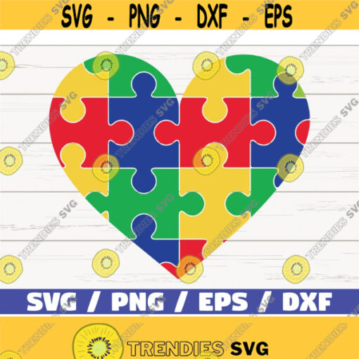 Autism Puzzle Heart SVG Cut Files Commercial use Cricut Clip art Printable Vector Autism Awareness Autism SVG Design 392