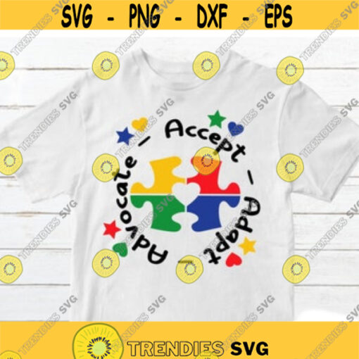 Autism SVG Accept Adapt Advocate Autism SVG Autism awareness SVG Autism mom svg Kind svg Puzzle svg Design 292.jpg