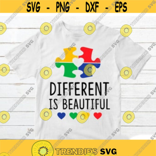 Autism awareness SVG Autism SVG Different is Beautiful SVG Autism shirt svg files Kindness svg Puzzle svg Autism heart svg Design 293.jpg