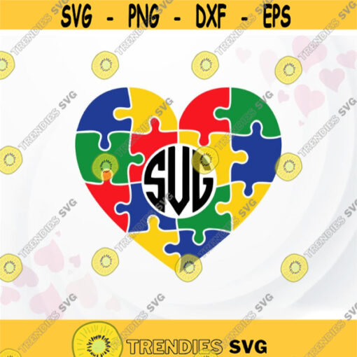 Autism heart SVG Autism awareness SVG Autism monogram SVG Heart Puzzle svg Autism mom svg Autism shirt svg files Kindness svg Design 344.jpg