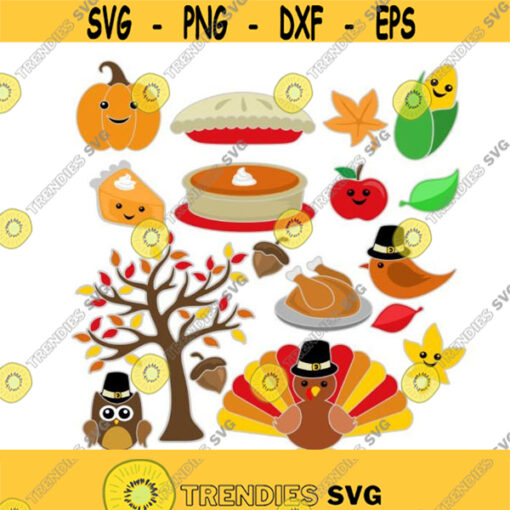 Autumn Fall Cuttable Design Thanksgiving Pack SVG PNG DXF eps Designs Cameo File Silhouette Design 1298