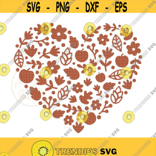 Autumn Heart SVG Fall Pattern Heart SVG Fall Heart SVG Floral Fall Heart Svg Fall Season Shirt Svg Love Fall Svg Autumn Shirt Svg Design 475