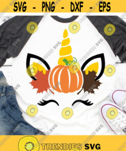 Autumn Unicorn Svg, Fall Unicorn Svg, Fall Baby Girl Shirt, Funny Cute Svg, October Svg, Thanksgiving Svg Cut Files for Cricut, Png, Dxf Design -5811