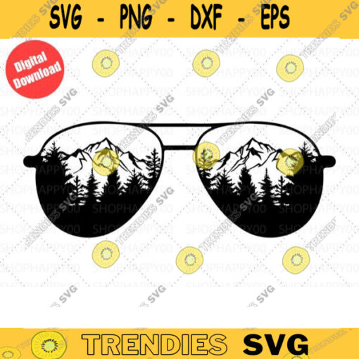 Aviator Mountains And Trees SVGForest SVG wild design mountain and trees svg Mountain scene svg for Shirt Cricut SilhouetteCut File 113 copy
