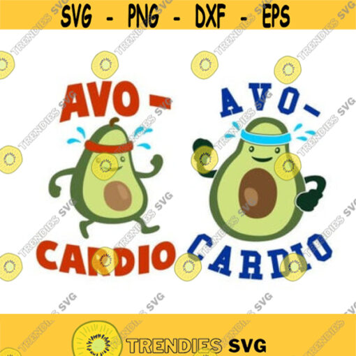 Avo Cardio workout avocado Cuttable Design SVG PNG DXF eps Designs Cameo File Silhouette Design 66