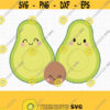 Avocado SVG. Avocado Family Cut Files. Cute Kawaii Baby Avocado Seed PNG Clipart. Food Vector Files Cutting Machine Digital Instant Download Design 652