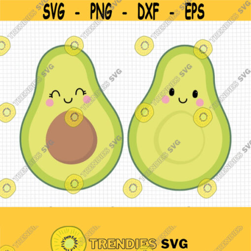 Avocado SVG. Avocado Girl and Boy Cut Files. Cute Kawaii Avocado PNG Clipart. Food Vector Files for Cutting Machine Digital Instant Download Design 567