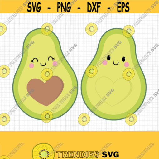 Avocado SVG. Heart Seed Avocado Girl Boy Cut Files. Cute Kawaii Avocado PNG Clipart. Vector Files Cutting Machine Digital Instant Download Design 668