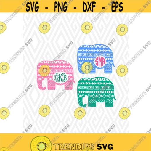 Aztec Monogram Elephant Cuttable Design in SVG DXF PNG Ai Pdf Eps Design 78