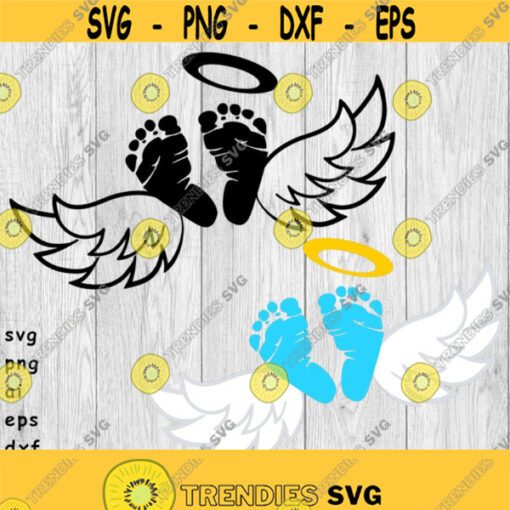 Baby Angel Wings Baby Footprint Wings svg png ai eps dxf DIGITAL FILES for Cricut CNC and other cut or print projects Design 144