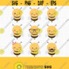 Baby Bee SVG. Kids Bumble Bee Vector Cut Files Bundle. Baby Honeybee Clipart. Cute Faces Glasses Mustache Boy Girl Bow Instant Download Design 540