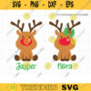 Baby Boy and Girl Reindeer SVG Cute Christmas Sitting Reindeer with Bow svg dxf Cut Files for Cricut and Silhouette Clipart copy