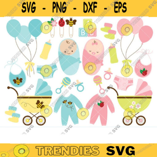 Baby Clipart Clip Art Baby Shower Boy Girl Product Clipart Baby Toy Baby Clothes Stroller Stuff Clipart Digital Instant Download copy