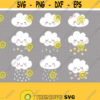 Baby Cloud SVG. Cute Rain Clipart. Kawaii Baby Cloud Mobile Bundle Cut Files Vector Files for Cutting Machine png dxf eps Instant Download Design 122