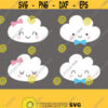 Baby Cloud SVG. Kids Cute Cloud Girl and Boy Clipart. Kawaii Cloud Bow Tie Bundle Cut Files Vector Files for Cutting Machine png dxf eps Design 648