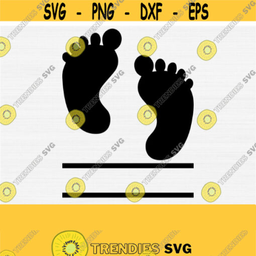 Baby Foot Print Monogram Svg Custom Foot Print Svg Foot Print Silhouette Personalized Svg Digital File Eps PdfDxfPngVector File Name Design 529