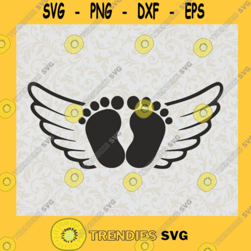 Baby Foot Print and Wings Family Line Art SVG Birthday Gift Idea for Perfect Gift Gift for Friends Gift for Everyone Digital Files Cut Files For Cricut Instant Download Vector Download Print Files