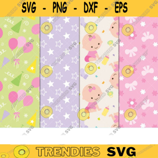 Baby Girl Digital Paper Commercial Use Baby Girl Pattern Baby Girl Background Printable Baby Girl Pattern Digital Scrapbooking Background copy