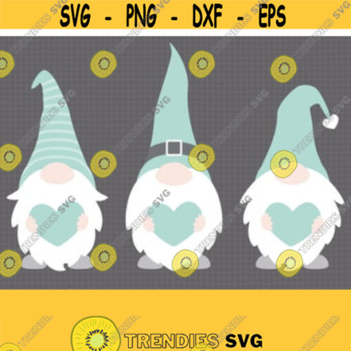 Baby Gnomes SVG Bundle. Baby Green Mint Gnome Clipart PNG. Cute Love Heart Cut File Silhouette Vector Files Cutting Machine Instant Download Design 371