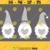 Baby Gnomes SVG Bundle. Baby Grey Gnome Clipart PNG. Cute Gray Love Heart Cut File Silhouette Vector Files Cutting Machine Instant Download Design 834