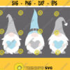 Baby Gnomes SVG Bundle. Blue and Grey Baby Boy Gnome Clipart PNG. Love Hearts Cut File Silhouette Vector Cutting Machine Instant Download Design 374