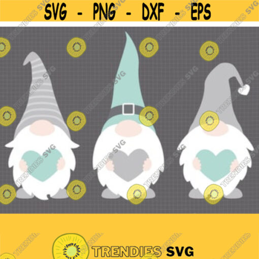 Baby Gnomes SVG Bundle. Green Mint and Grey Baby Gnome Clipart PNG. Love Hearts Cut File Silhouette Vector Cutting Machine Instant Download Design 372