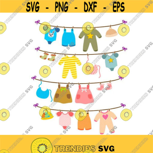 Baby Laundry Banner New Born Cuttable SVG PNG DXF eps Designs Cameo File Silhouette Design 1311