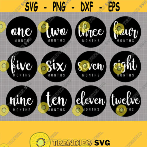 Baby Milestone SVG. Baby First Year Months Circles Cut Files. Baby Age Monthly Photo Props. Digital Instant Download dxf eps png jpg pdf Design 814