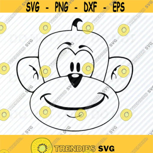 Baby Monkey SVG Cartoon Monkey Vector Images Baby Monkey head Clip Art SVG Files For Cricut Eps Png dxf Stencil ClipArt Silhouette Design 656