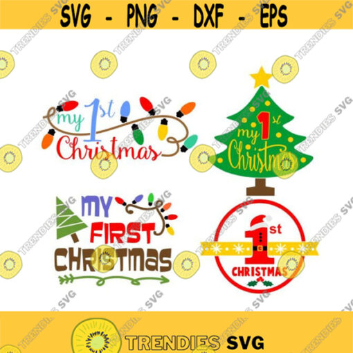 Baby New born First Christmas Monogram Frame Cuttable Design SVG PNG DXF eps Designs Cameo File Silhouette Design 662