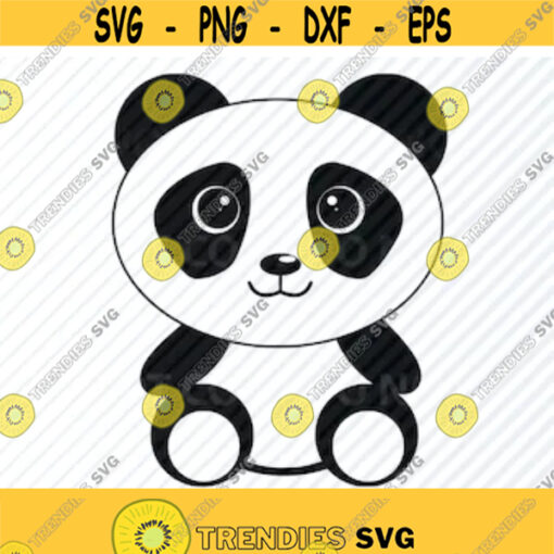 Baby Panda 2 SVG Files Vector Images Clipart Panda Bear SVG Image For Cricut Fish Silhouette Eps Png Dxf Clip Art zoo animal svg Design 262