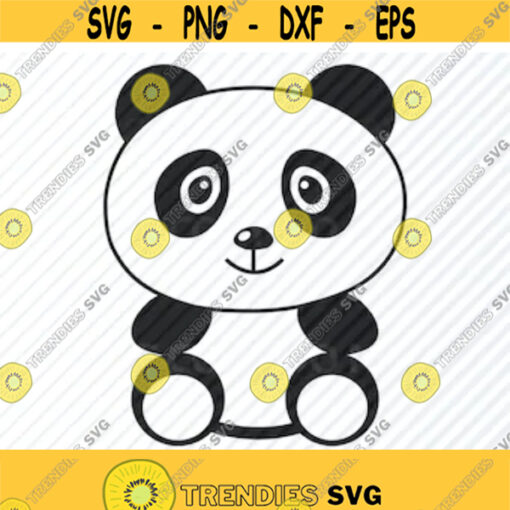 Baby Panda SVG Files Vector Images Clipart Panda Bear SVG Image For Cricut Fish Silhouette Eps Png Dxf Clip Art zoo animal svg Design 131