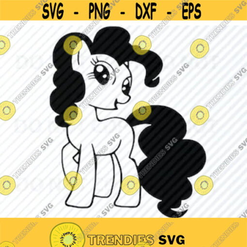 Baby Pony SVG Cartoon Pony Vector Images Unicorn Clip Art SVG Files For Cricut Eps Png dxf Stencil ClipArt Silhouette black white Design 364