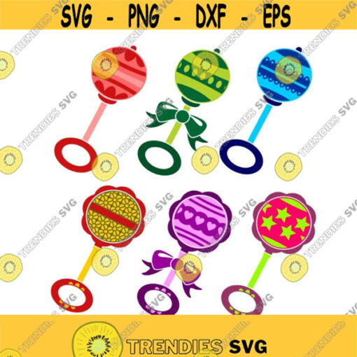 Baby Rattle Cuttable Design SVG PNG DXF eps Designs Cameo File Silhouette Design 1045