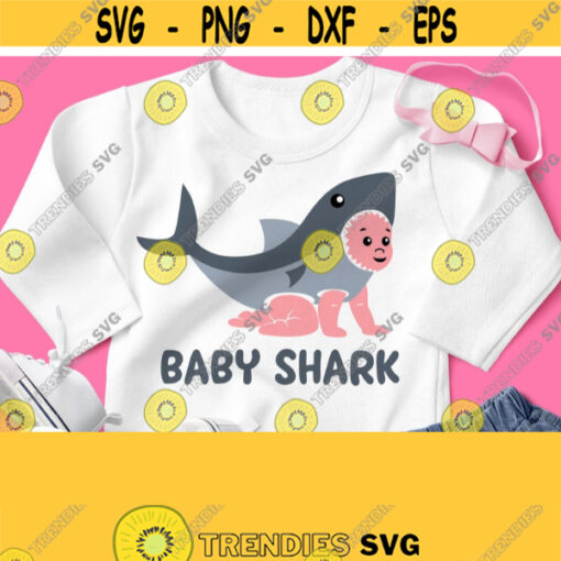 Baby Shark Svg Funny Design with Little Baby in Shark Costume Svg Boys Girls Design Infant Toddler Child Kid Cricut Silhouette File Design 321