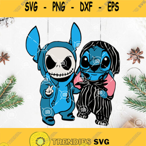 Baby Stitch And Baby Jack Svg We Are Best Friends Svg Christmas Gifts Svg Funny Baby Stitch And Baby Jack Svg